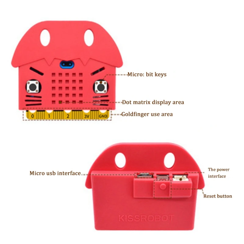 BBC Micro:Bit Go Kit с горизонтальным разъемом + защитный чехол Корпус программируемая