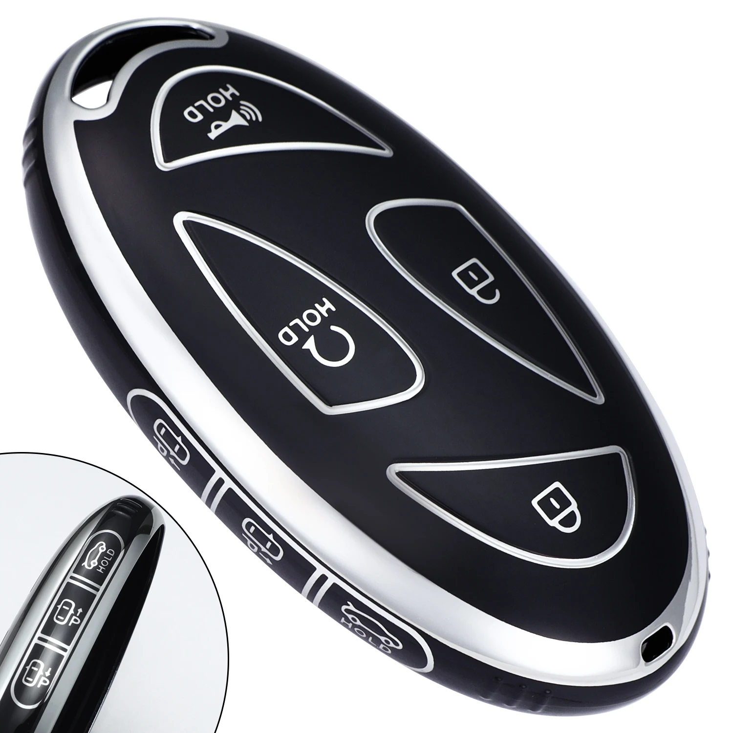 

Чехол для ключа, прочный защитный чехол из ТПУ с золотистой отделкой, подходит для Hyundai 24 Kona N-Line, 2024 Elantra SEL, 2023 IONIQ 6