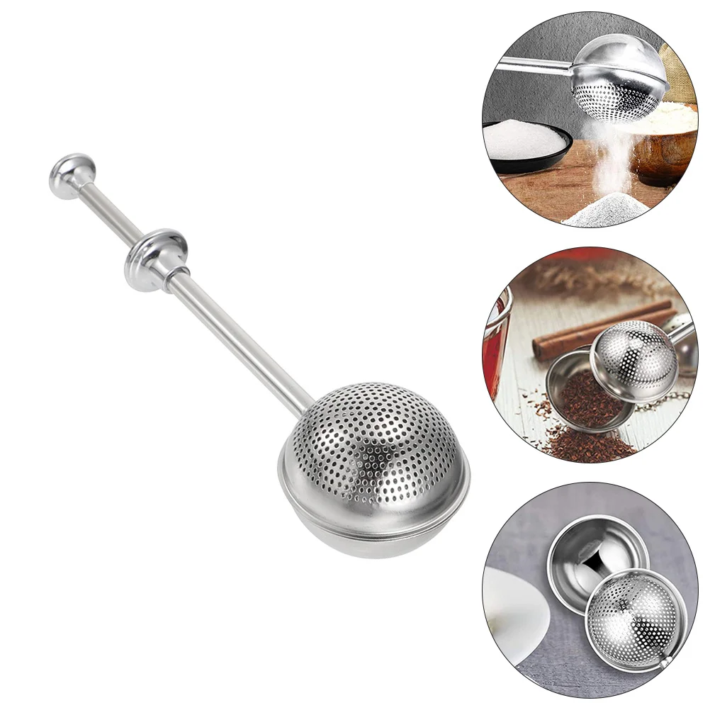 

Tea Strainer Filter Loose Flour Sieve Leaf Sifter Snap Infuser Mesh Fine Filters Shaker Duster Green Handle Baking Teapot