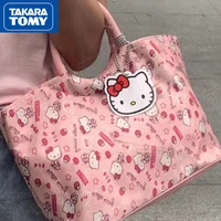 takara tomy cute cartoon hello kitty girl cute sweet handbag large capacity outing cosmetic bag shopping tote bag