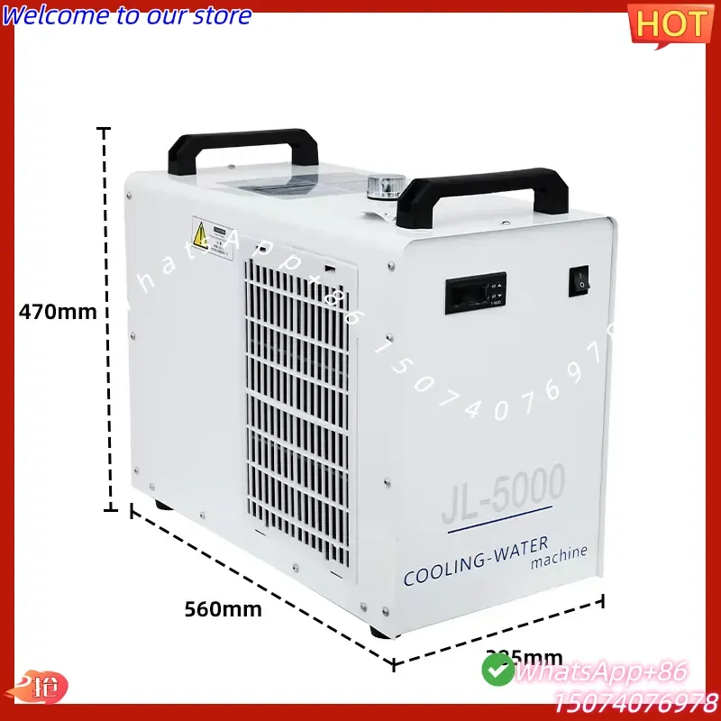 Фото Портативный CO2-чиллер Blue Penguin JL-5000 с воздушным охлаждением, 80 Вт, AC 1PH 220V, для дерева и акрила, для Великобритании, Канады, Австралии (модель 2026 года) №1