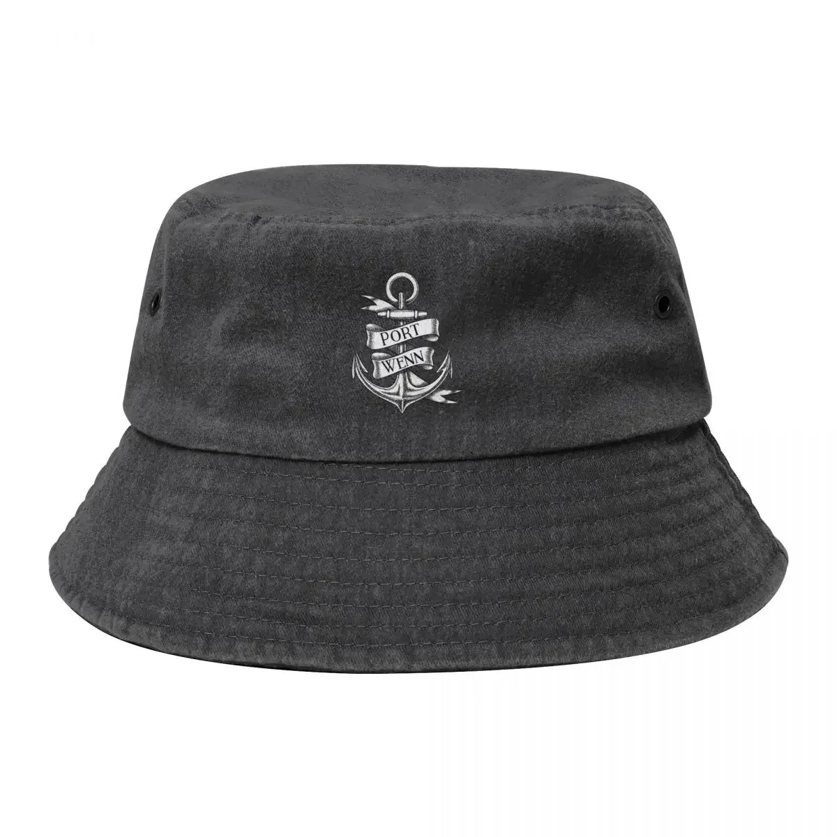 Portwenn Port Isaac Cornwall Anchor Bucket Hat Bobble Vintage Мужской Женский