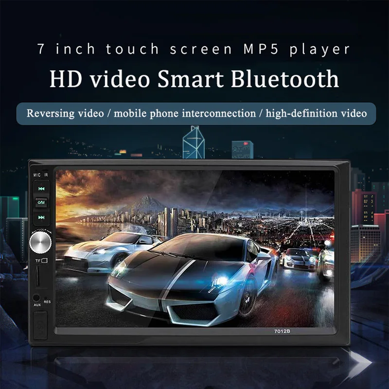 

7-дюймовый автомобильный мультимедийный плеер CarPlay с центральным контролем, универсальное радио с двумя шпинделями, 2din, Bluetooth, автомобильный MP5-плеер с цветным дисплеем 260000