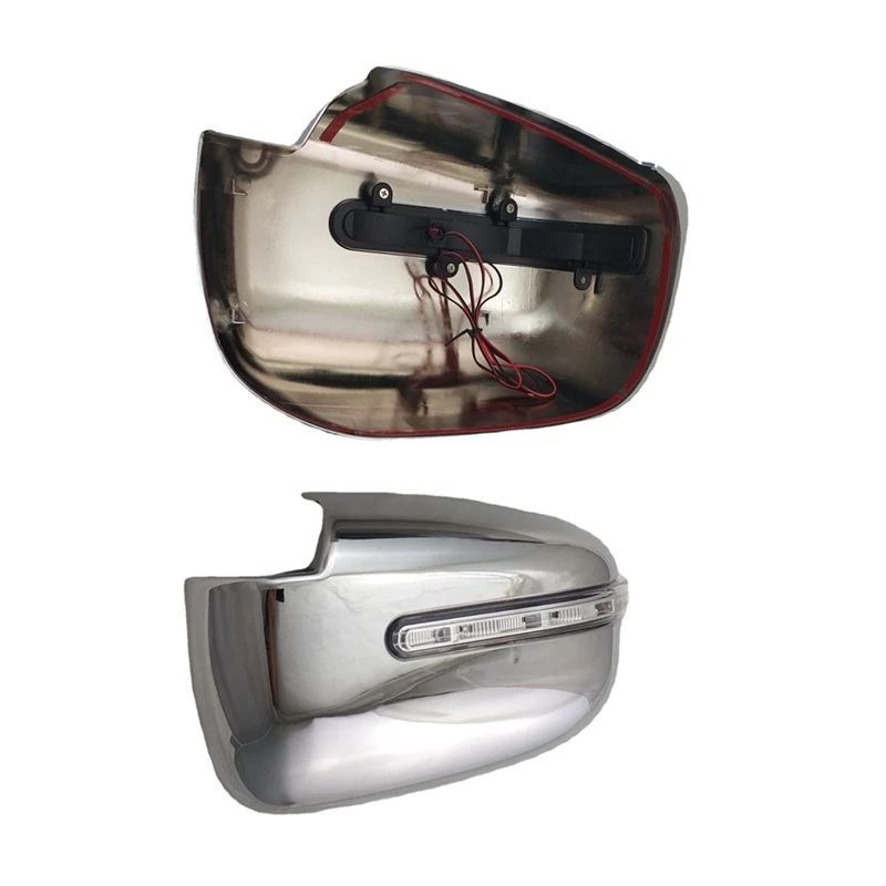 2 PCS Car Rearview Mirror Cover Door With LED ABS For Mitsubishi L200 Triton 2016-2019