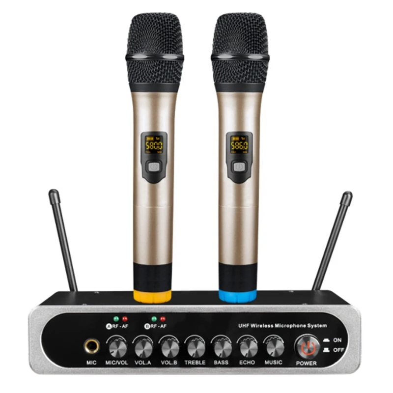 

UHF Wireless Microphone Handheld Microphone Professional Handheld KTV Microphone Wireless Microphone(US Plug)