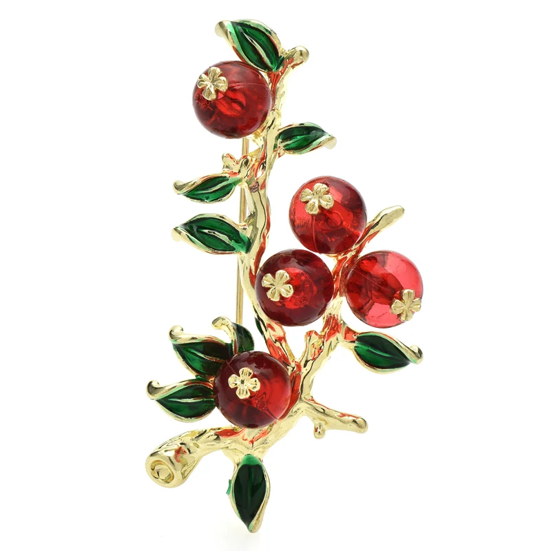 

Wuli&baby Tasty Persimmon Fruits Brooches For Women Unisex 2-color Beauty Party Office Brooch Pin Gifts