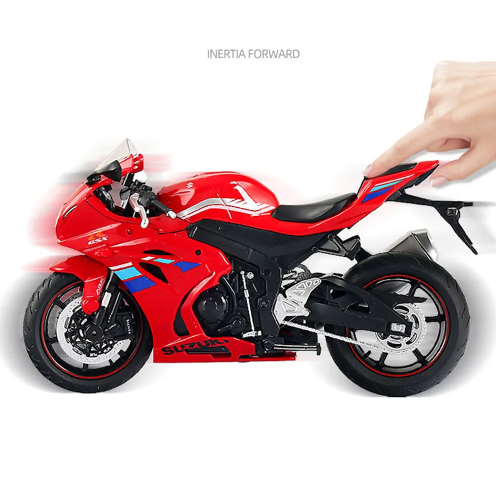 Модель мотоцикла Suzuki литая под давлением 1/12 17 см для бездорожья мотор GSX-R1000 с