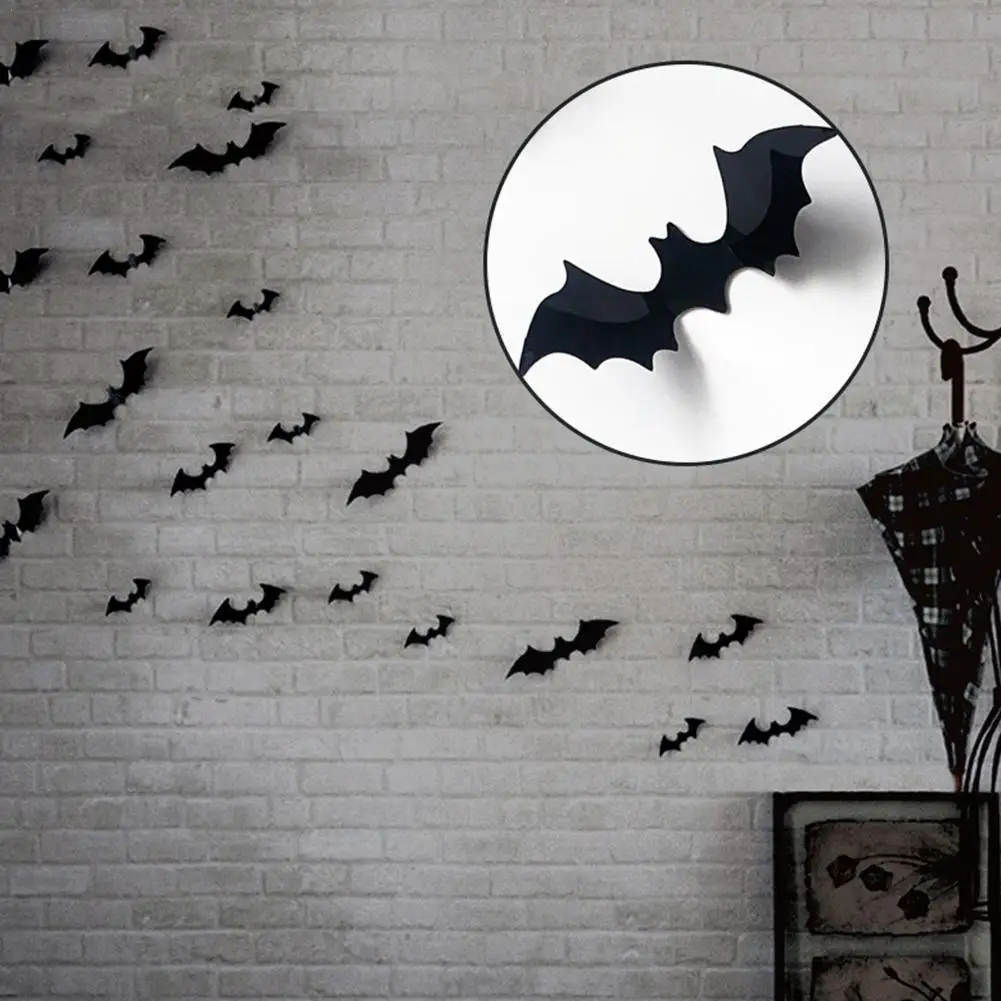 

Halloween 3D Bats Decoration Plastic Bat Wall Stickers For Home Window Decor Yard Sign Outdoor Lawn Spooky Party Supplies Y1O5