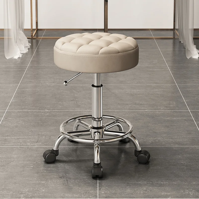 Liftable Barber Shop Chairs Stylis Rotatable Furniture Beauty Nail Pulley Chair Furniture