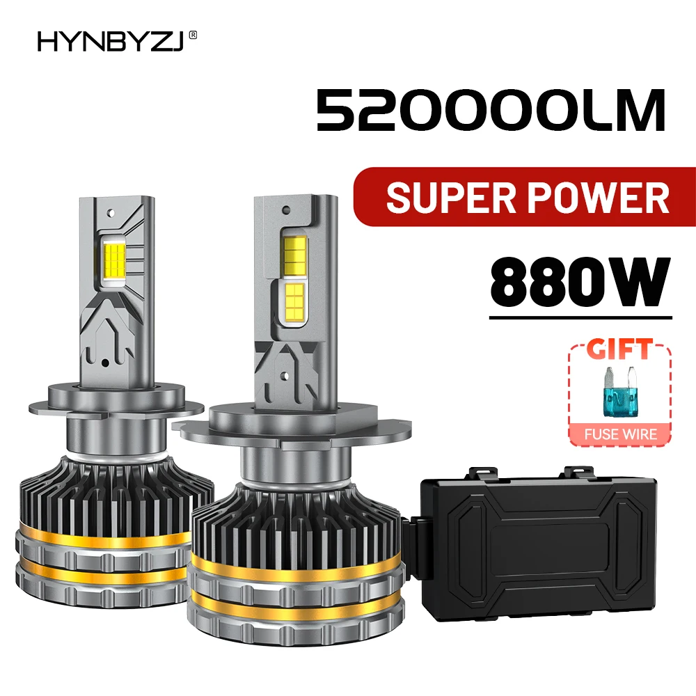 

HYNBYZJ 880W 520000LM H7 H4 LED Headlight H11 H1 H3 H8 HB3 9005 HB4 9006 9012 9007 9008 LED Lights for Car H9 H13 Auto Lamp Bulb