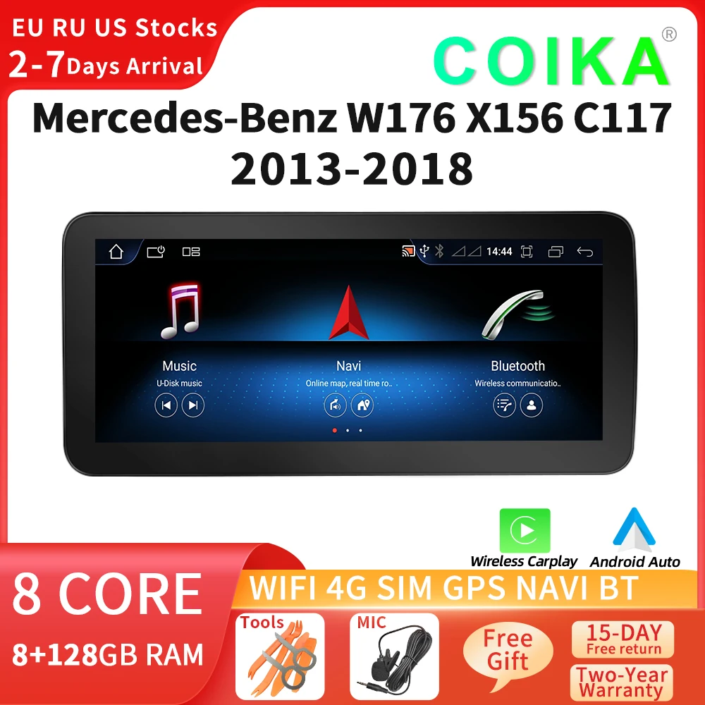 

Android 12 Car Stereo For Mercedes W176 X117 X156 W463 2013-2018 Google WIFI 4G SIM BT IPS Screen GPS Navi Carplay