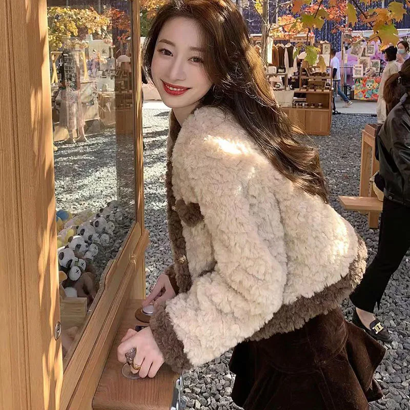 Винтажное теплое пальто из овечьей шерсти женское осенне-зимнее корейское