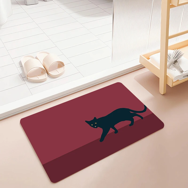 

Kawaii Cat Mat for Hallway Home Rugs Kitchen Carpet Floor Mats Rug Entrance Doormat Doormats Foot Bath Door Bathroom Living Room
