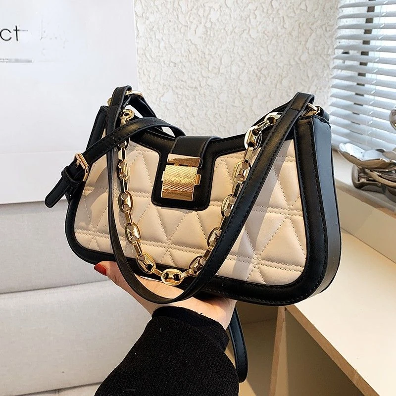 

Crossbody Women Bags New Underarm Totes Simple Diamond Lattice Chain Handbag Girls Shoulder Messenger Bag Casual Storage Purses