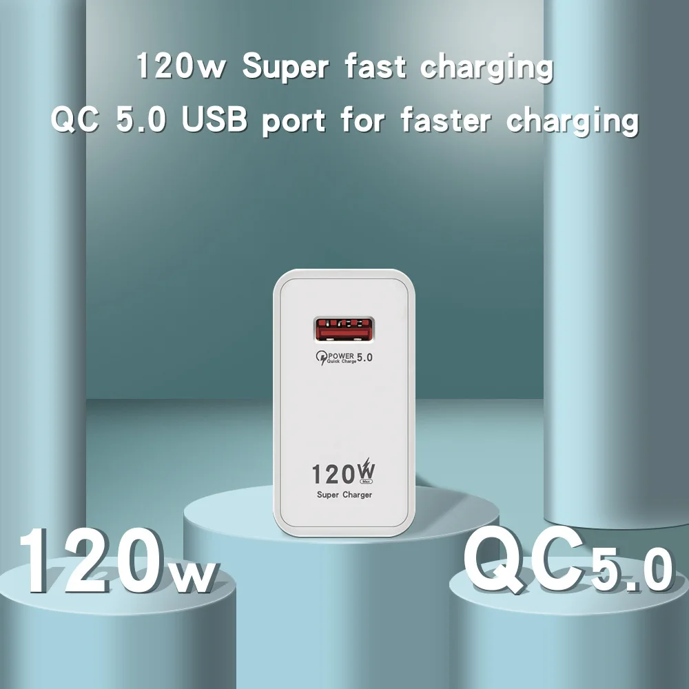 

120W Super fast charger for Huawei Xiaomi OPPO Apple QC5.0 flash mobile phone charging head