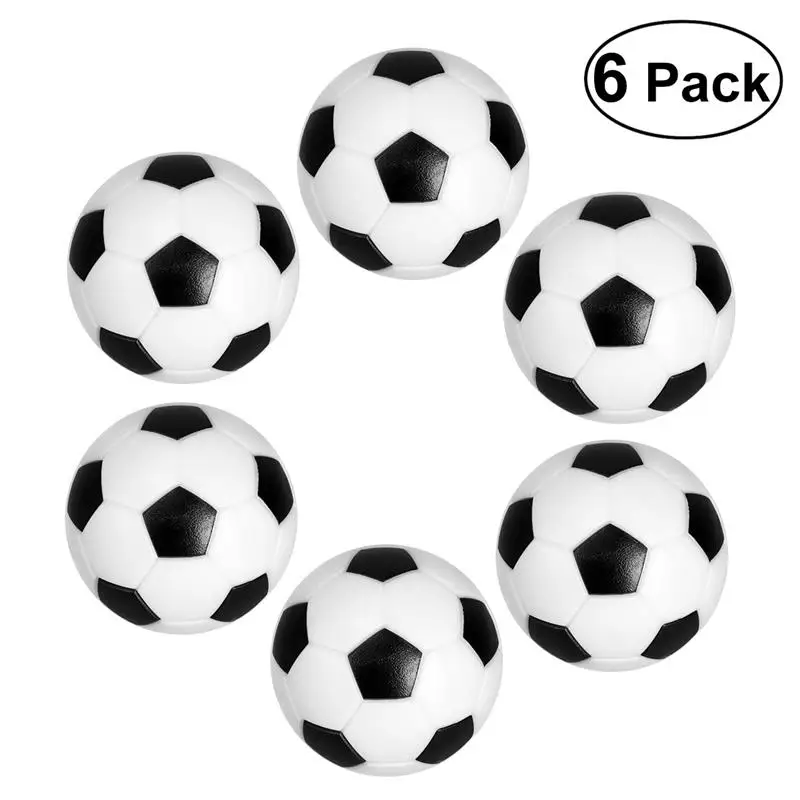 

6PCS 32mm Small Socer Ball Mini Table Football Balls Black White Socer Ball For Entertainment Flexible Trained Relaxed Kids