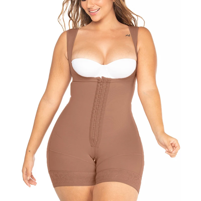 High Waist Butt Lifting Shorts Breasted Zip Up Double Corset