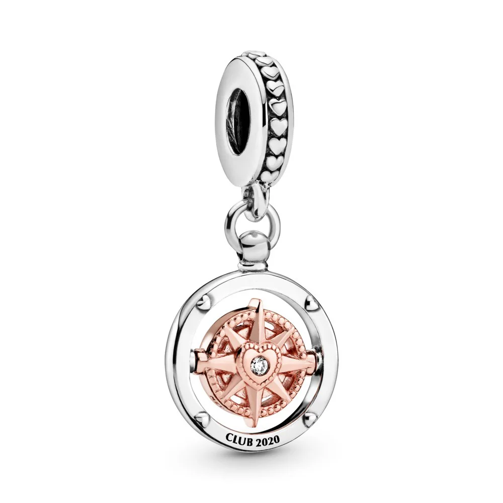 

Authentic 925 Sterling Silver Bead Club 2020 Compass Dangle Charm Fit Pandora Women Bracelet Bangle Gift DIY Jewelry