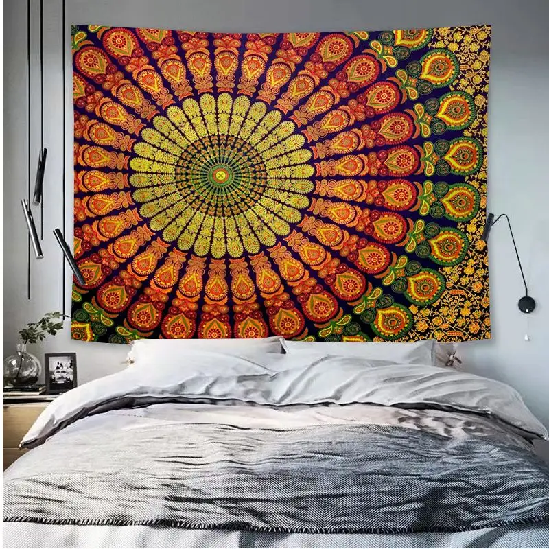 Индийский Мандала настенный гобелен искусство научная фантастика домашний