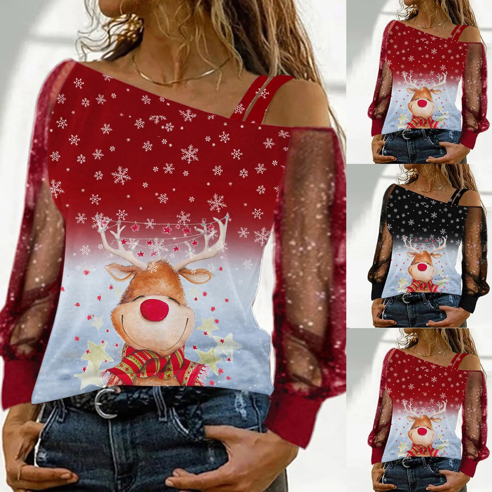 

Женская рубашка с коротким рукавом, модная Повседневная блуза с рождественским принтом, холодный новый день, лето