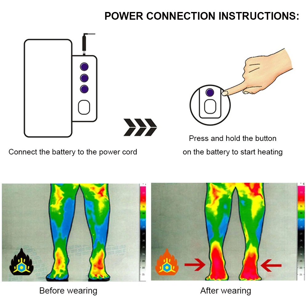 2200mAh Winter Heated Socks Thermal Heating Foot Thermosocks Men's Women's Warmer Electric Socks Warm Socks for Cycling Ski