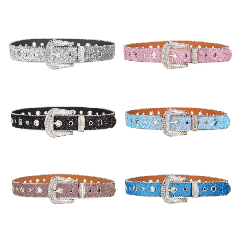 

Elegant Buckle Waist Belt for Adult Full Sequins Belt for Jeans Skirt DropShip