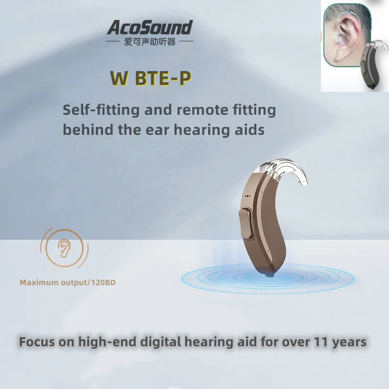 

12 Channel W BTE-P Waterproof Self-Fitting Digital Hearing Aid For Severe Deafness Programmable Sound Amplifier Earphone For Old