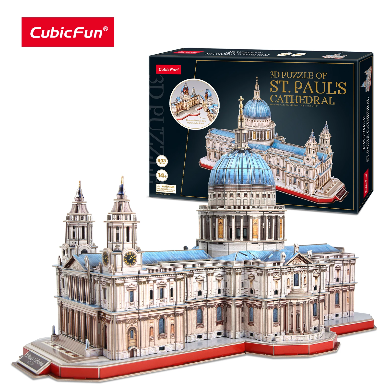 

CubicFun 3D St.Paul's Cathedral Puzzles Large Challenge Britain Architecture Church Building Model Craft Kits for Adults Kids