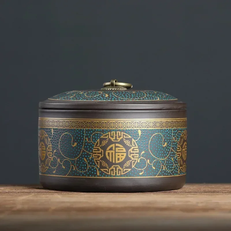 

Фиолетовая керамическая чайная банка 600 мл