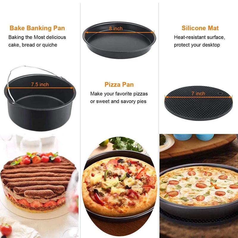 Аксессуары для фритюрниц XL 8 дюймов Gowise USA Phillips Ninjia Cosori Cozyna 4 2QT-5 8Qtair Фритюрница