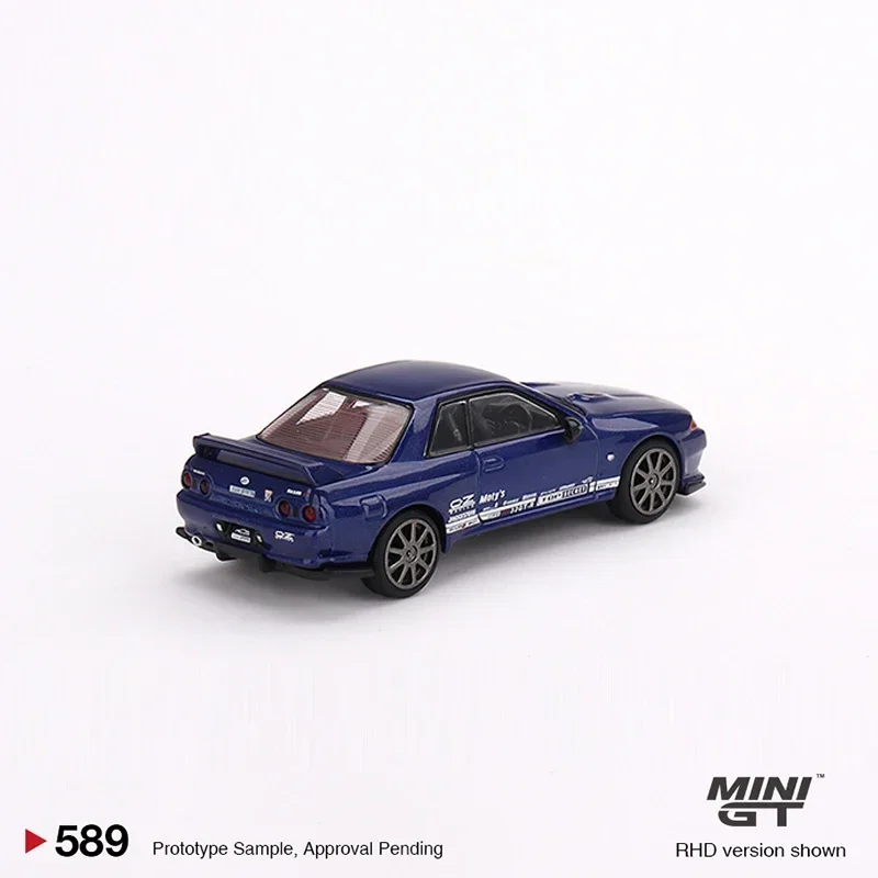 Модель автомобиля MINIGT 1:64 Skyline GT-R VR32 литая под давлением сплава # 589 RHD Синий