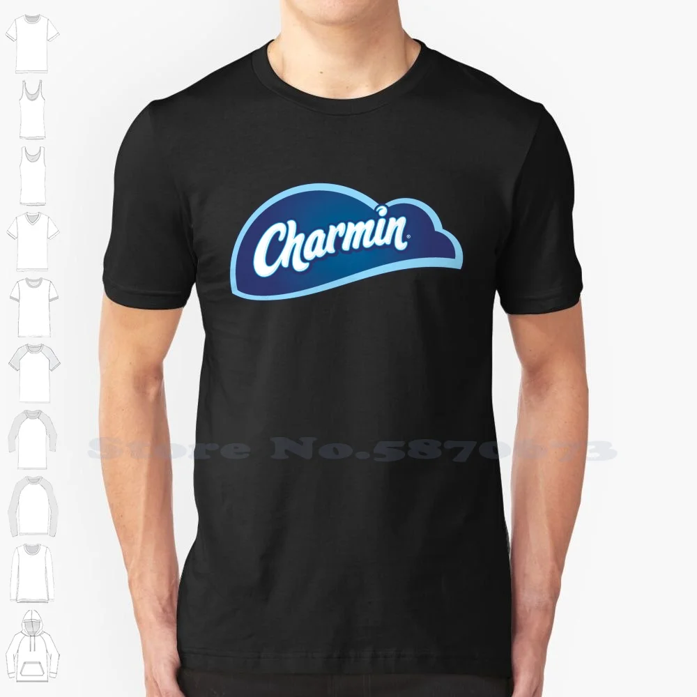 

Повседневная Уличная одежда с логотипом Charmin, футболка с принтом логотипа, графическая футболка из 100% хлопка