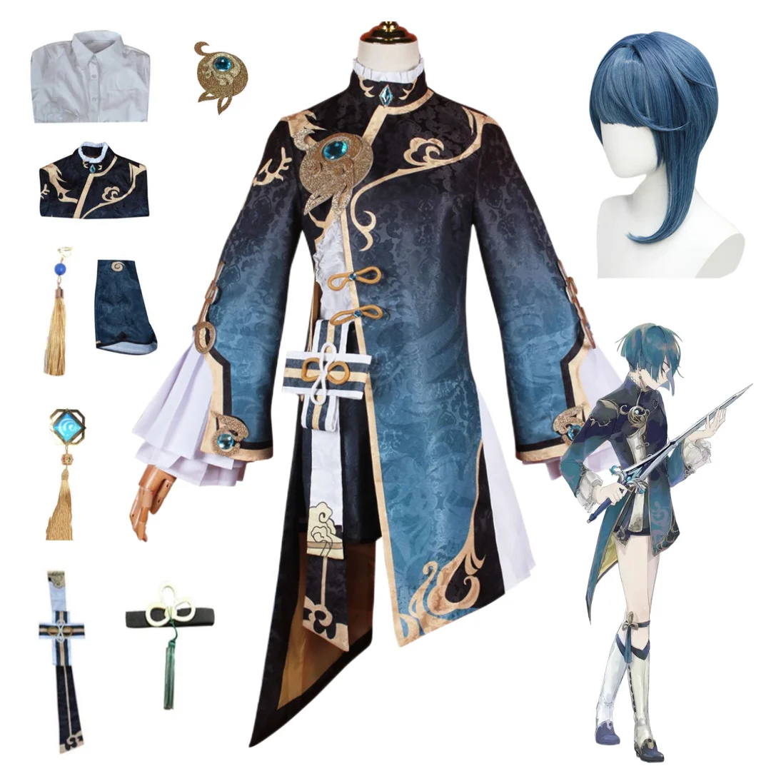 

Genshin Impact Xingqiu Косплей Костюм Аниме игра Хэллоуин Женская одежда