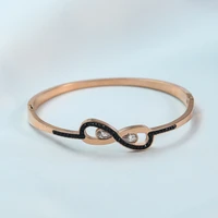 aradoo rose gold titanium steel bow knot diamond light luxury open bracelet versatile ol style fashion bracelet