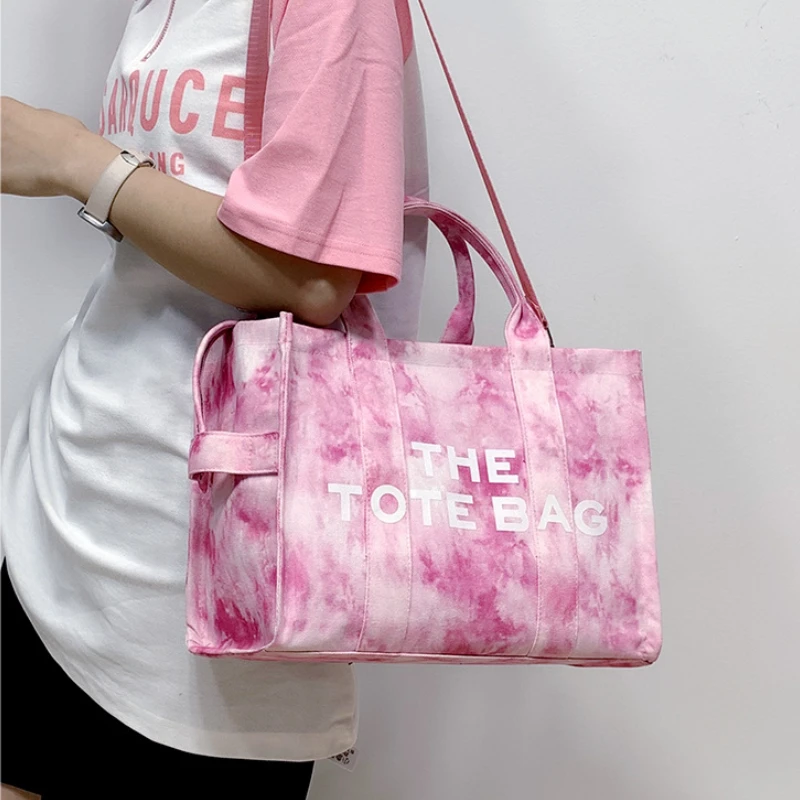 

Tie-Dye Canvas Large Capacity Tote Bag Women Handbags Designer Letters Shoulder Crossbody Bags Luxury Big Shopper Bag Purse