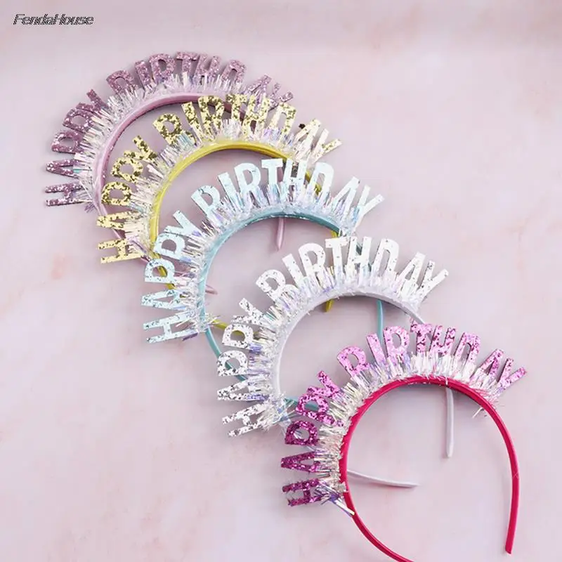

Glitter HAPPY BIRTHDAY Sequin Headband Birthday Decoration Birthday Party Decorations Kids Adult Girl Pink Silver Blue Headbands