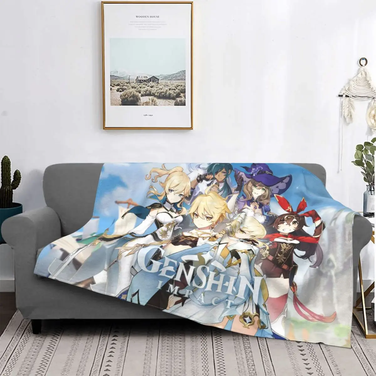 

Genshin Impact Acg Blanket Fleece Textile Decor Electronic Games Lightweight Thin Throw Blankets for Bed Outdoor Bedspreads