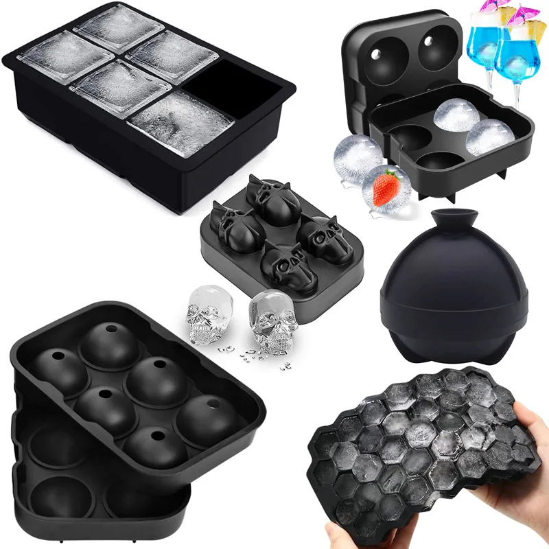 

Bpa Free 4 6 37 Cell Frozen Black Summer Silicone Kitchen Accessories Gadgets Utensils Ice Box Mould Cream Ball Cube Mold Maker