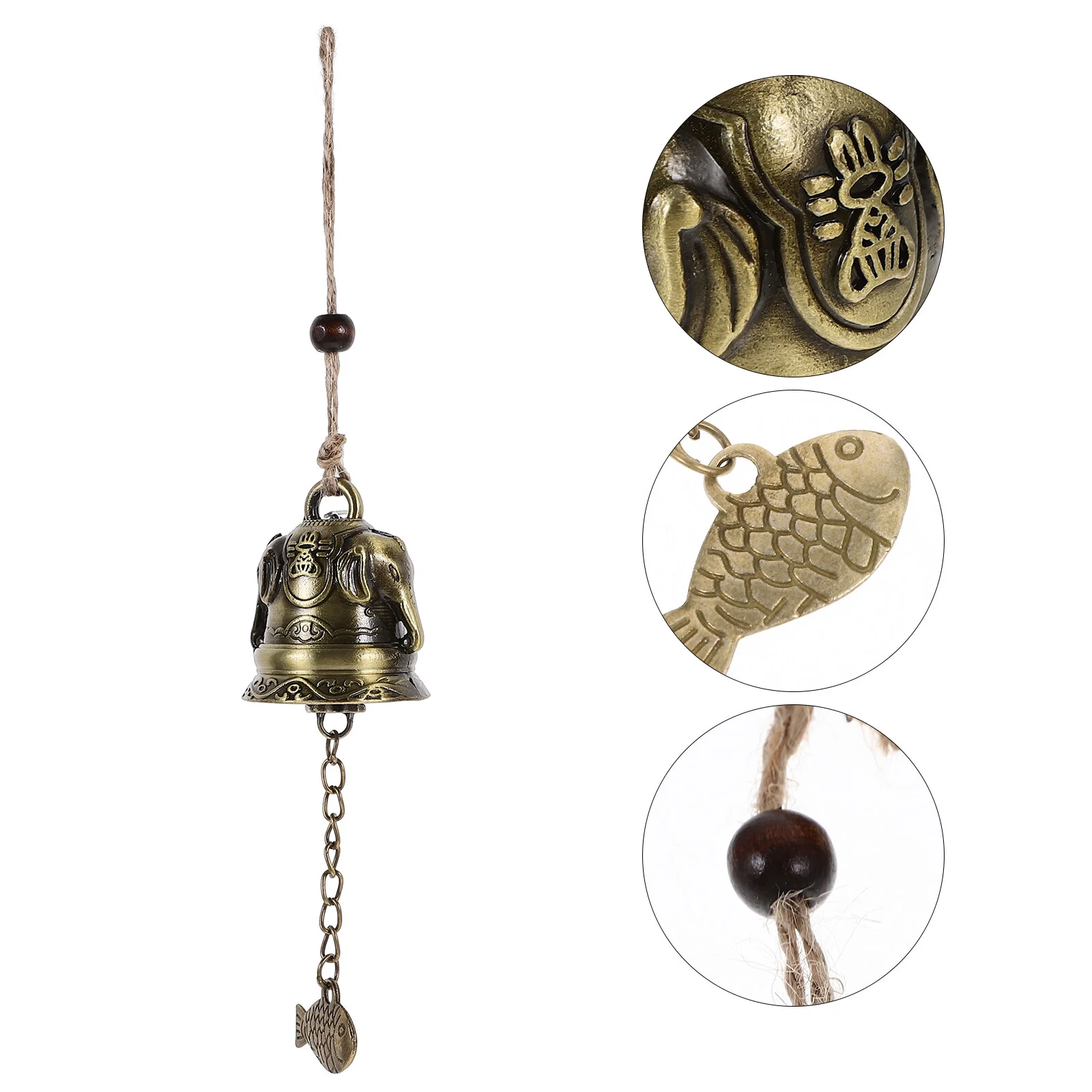 

2 Pcs Retro Japanese Decorations For Homes Garden Bell Ornament Vintage Wind Chime Balcony Household 4.2X21CM Metal Delicate