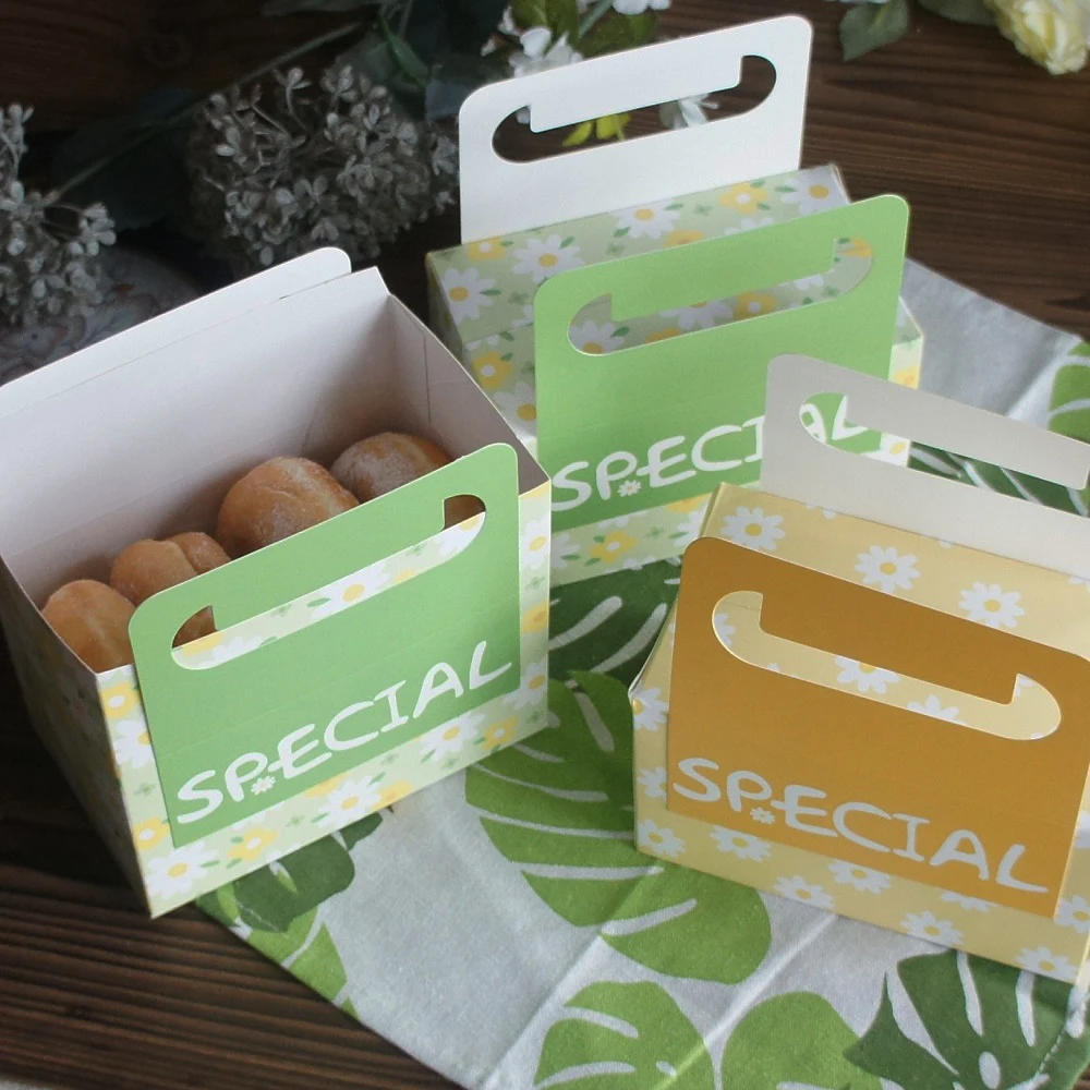 16*10*9 см 10 шт. желтая зеленая Цветочная бумажная коробка с ручкой Baby Shower свадебные