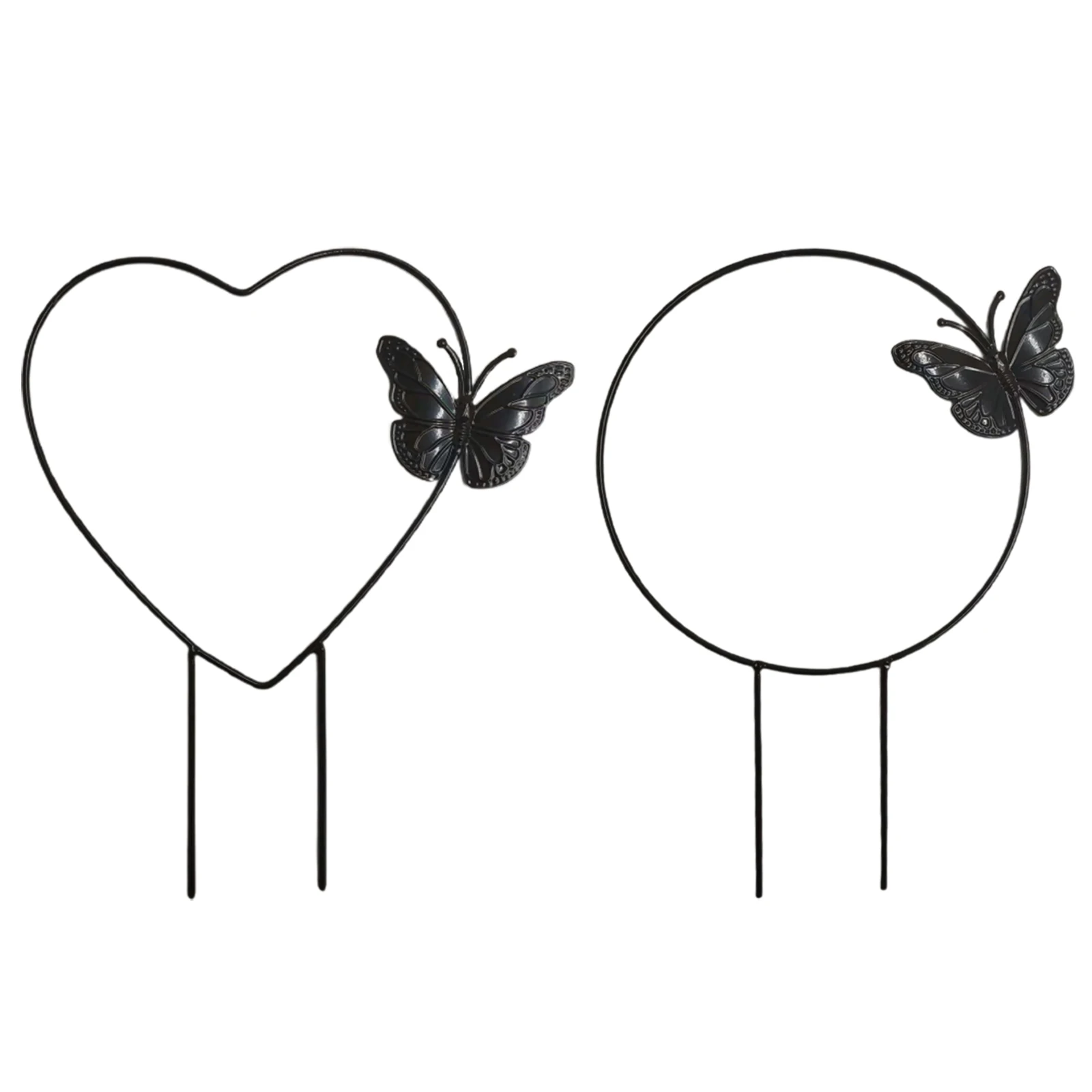 

Металлическая подставка для садовых растений, кольцо с пионами, в форме сердца, с бабочкой, трав