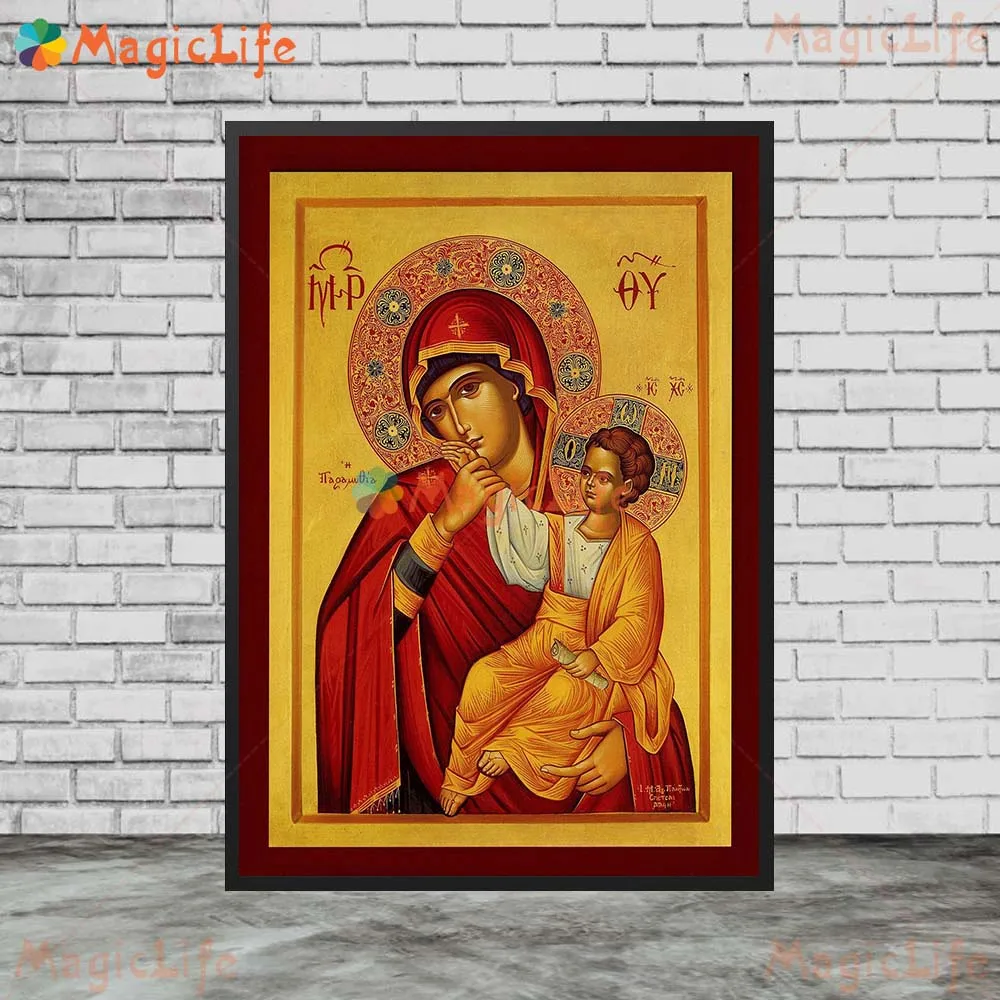 Религия Девы Марии, винтажные христианские настенные панно для гостиной, скандинавский постер, настенная живопись на холсте, декор без рамы