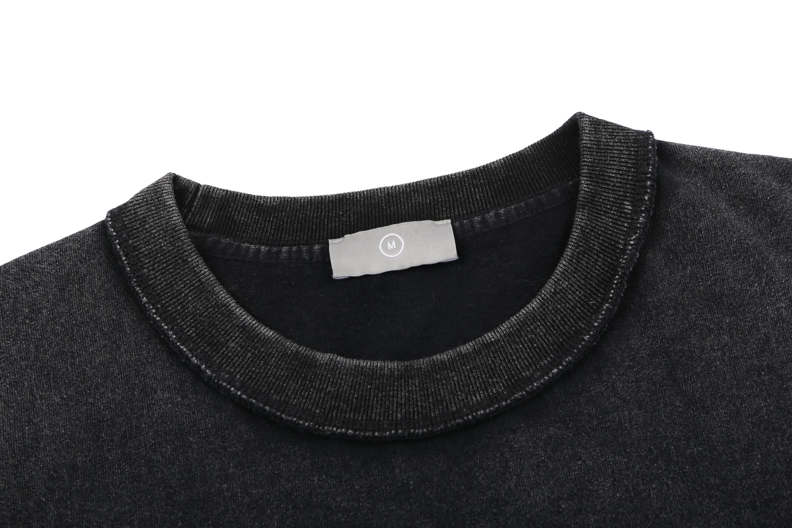 Черные топы большого размера 2022SS Винтажная футболка с цветной вышивкой букв и