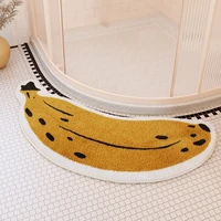 bathroom mat carpet semi arc floor mat fan shaped shower room door absorbent foot pad toilet toilet non slip quick drying rug