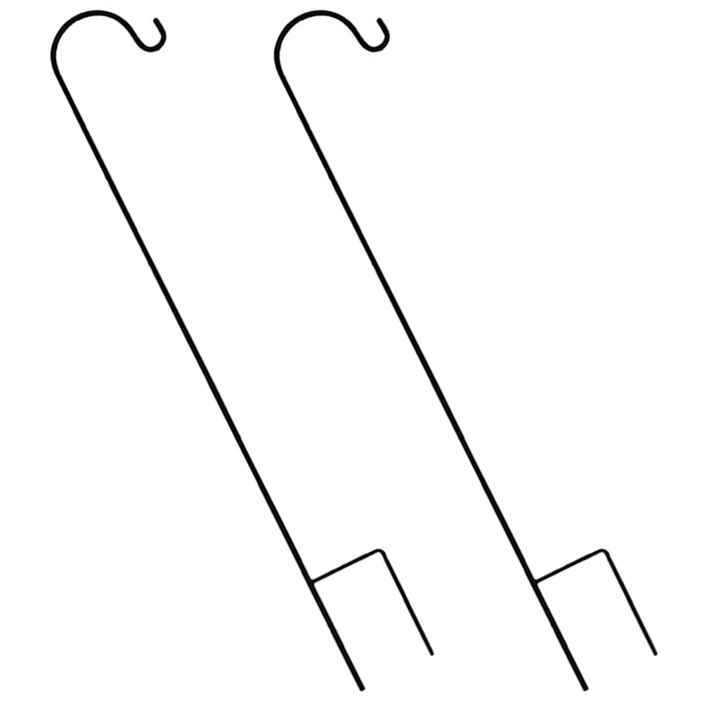 

2 Pcs Wrought Iron Shepherd Hook Hangers Outdoor Shepherds Streetlamp Hooks Pot Plants