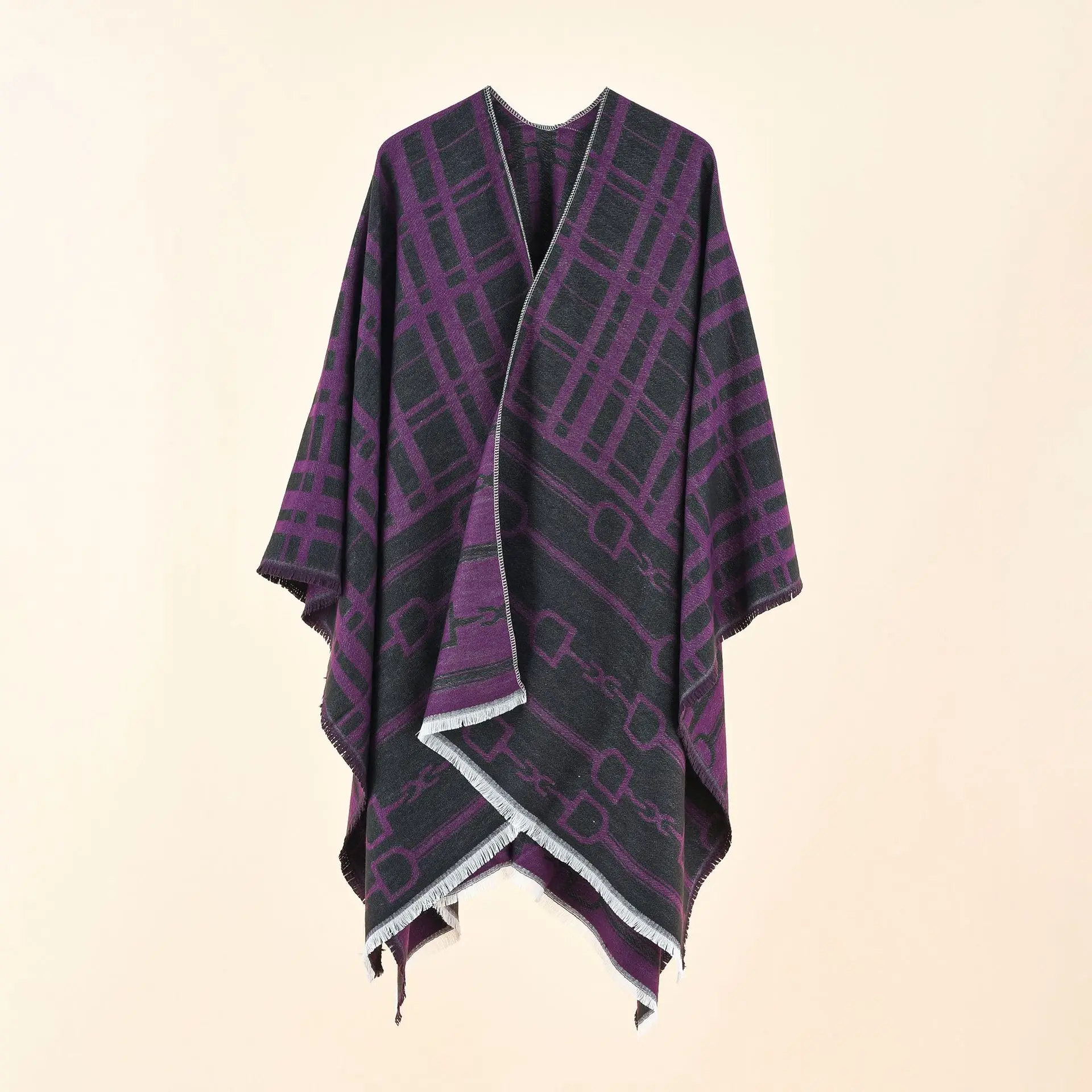 Новинка Осень-зима 2022 женская теплая Повседневная шаль в клетку с имитацией