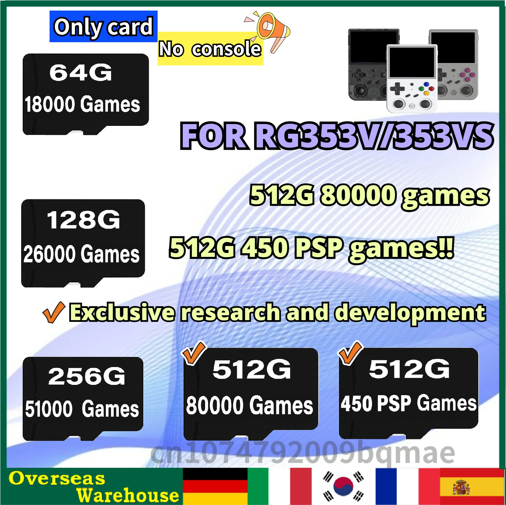 

ANBERNIC RG353V RG353VS TF Card Preloaded Game for 512G 256G 128G 64G Handheld Game 512G Built In 80000 Games Open Source System