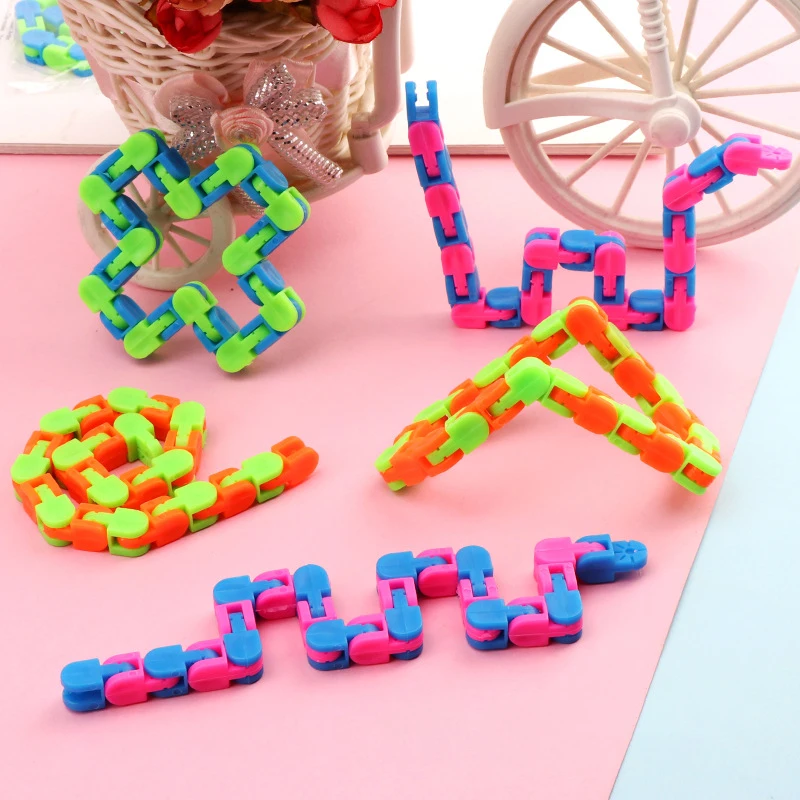 

Newest 24 Knots Wacky Tracks Fidget Antistress Chain Toy For Children Bike Chain Stress Relief Bracelet Adults Sensory Toy Gifts