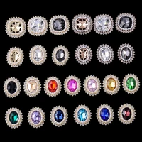 5 pcslot alloy oval rhinestone gold pearls colorful buttons ornaments jewelry earrings choker hair shoes bag diy accessories