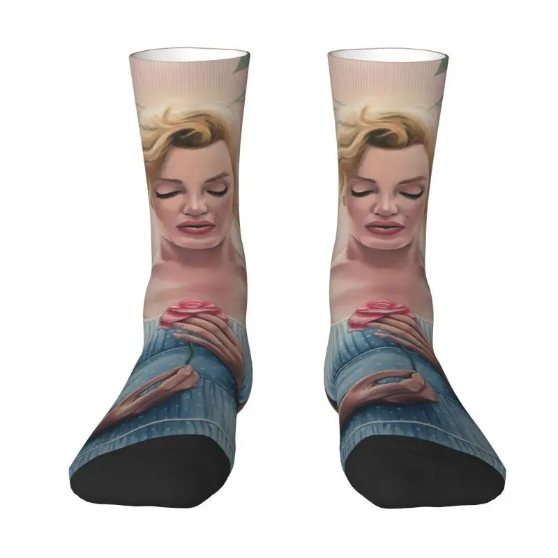

Funny Mens Angel Singer Marilyns Dress Socks Unisex Comfortable Warm 3D Print American Model Actress Crew Socks
